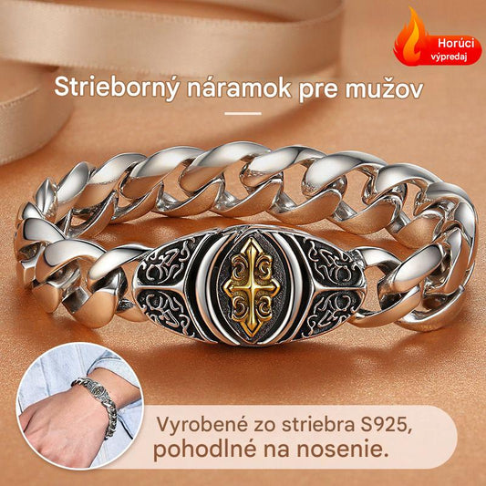 🔥【Vânzare excelentă】🔥Lanț plat lat, personalizat, retro de lux, pentru bărbați, cu cruce și floare 