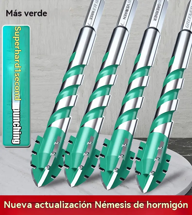 🔩 6+8+10+12mm✨Broca de 4 Filos Multimaterial – Perforación Rápida y Precisa en Acero, Vidrio y Cerámica 💪✨
