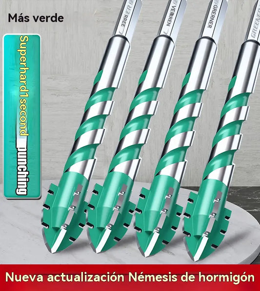 🔩 6+8+10+12mm✨Broca de 4 Filos Multimaterial – Perforación Rápida y Precisa en Acero, Vidrio y Cerámica 💪✨