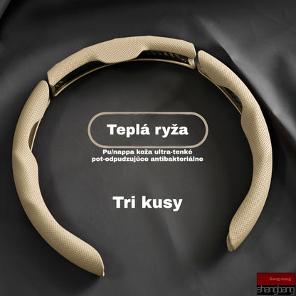 🚗Kožený poťah na volant do auta, vhodný na všetky ročné obdobia, protišmykový, absorbujúci pot a odolný voči opotrebovaniu.