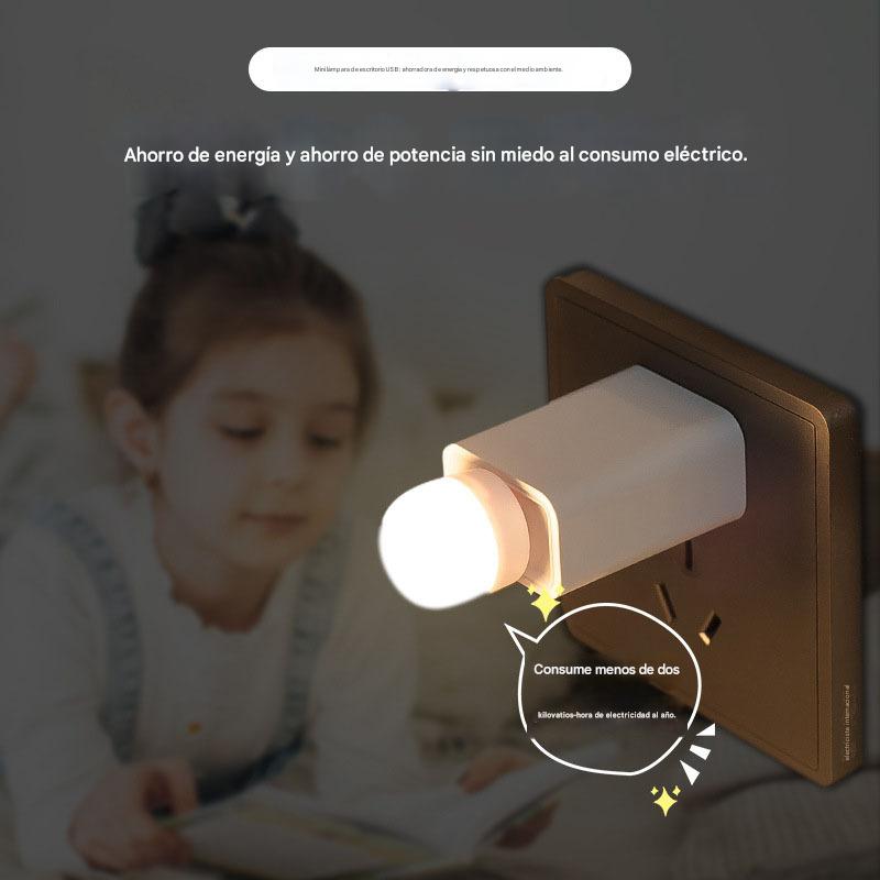 💡【10 artículos】Luz de noche USB creativa, lámpara de mesa pequeña con protección ocular inalámbrica para dormitorio, adornos decorativos enchufables, luz de noche de ambiente