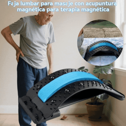 Alivio 3 en 1 Imán, Acupresión y Tracción Terapia Magnética Masaje de Acupuntura Manómetro de Presión Lumbar