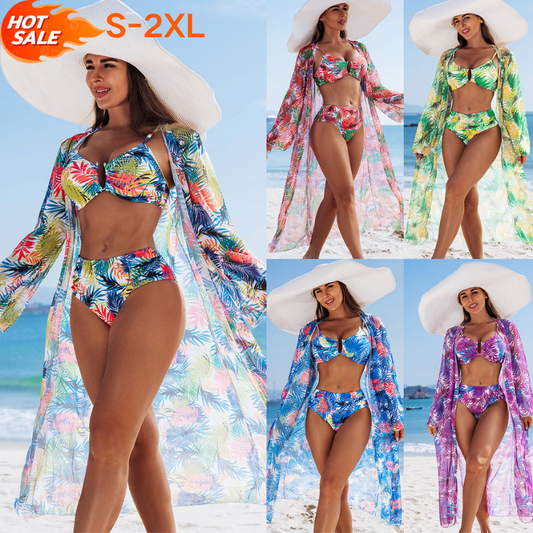 🩱🏖️【S-2XL】Bikini din trei piese, la modă și sexy, de înaltă calitate 