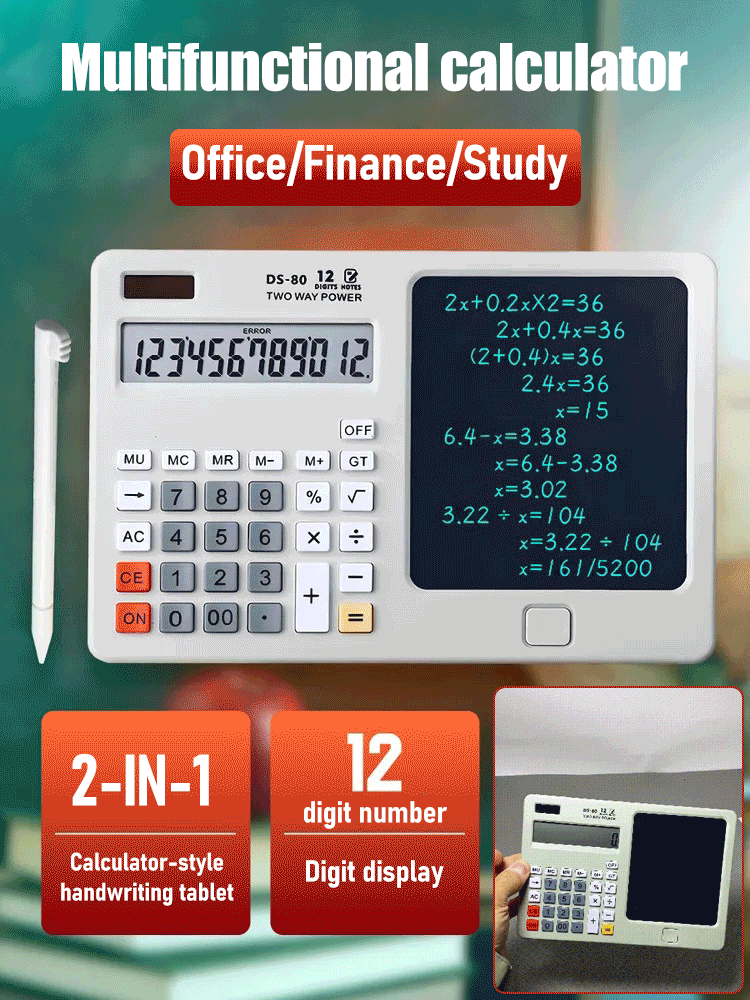 ✨ ✨Настолен калкулатор с подложка за писане, многофункционална подложка за офис употреба в счетоводството и финансите, смарт компютър