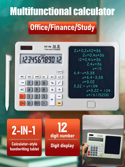 ✨ ✨Настолен калкулатор с подложка за писане, многофункционална подложка за офис употреба в счетоводството и финансите, смарт компютър