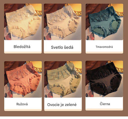 ✨🩲【6 kusov】Dámske bikiny s elastickým pásom a elegantnou čipkou - Vyrobené z chladivého ľadového hodvábu, s antibakteriálnymi a priedušnými vlastnosťami. Ľahkosť, pohodlie a štýl na celý deň!