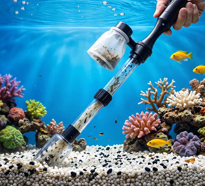 🐠 Limpiador eléctrico de grava para acuarios: funciona con pilas, tiene un tubo de longitud ajustable y es fácil de limpiar; ideal para todo tipo de acuarios 🧹🐟