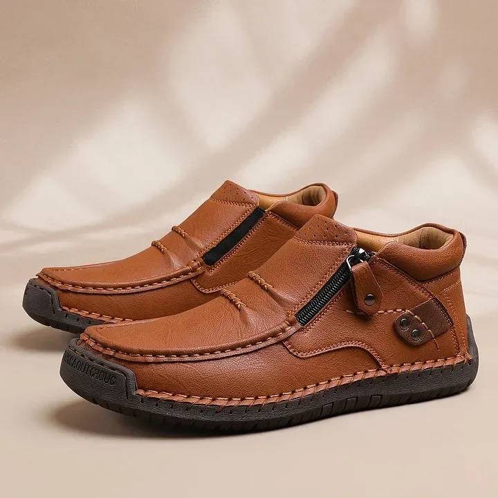 【38-48】👞Botas de cuero genuino cómodas para hombre, talla grande, hechas a mano, importadas, de primera calidad