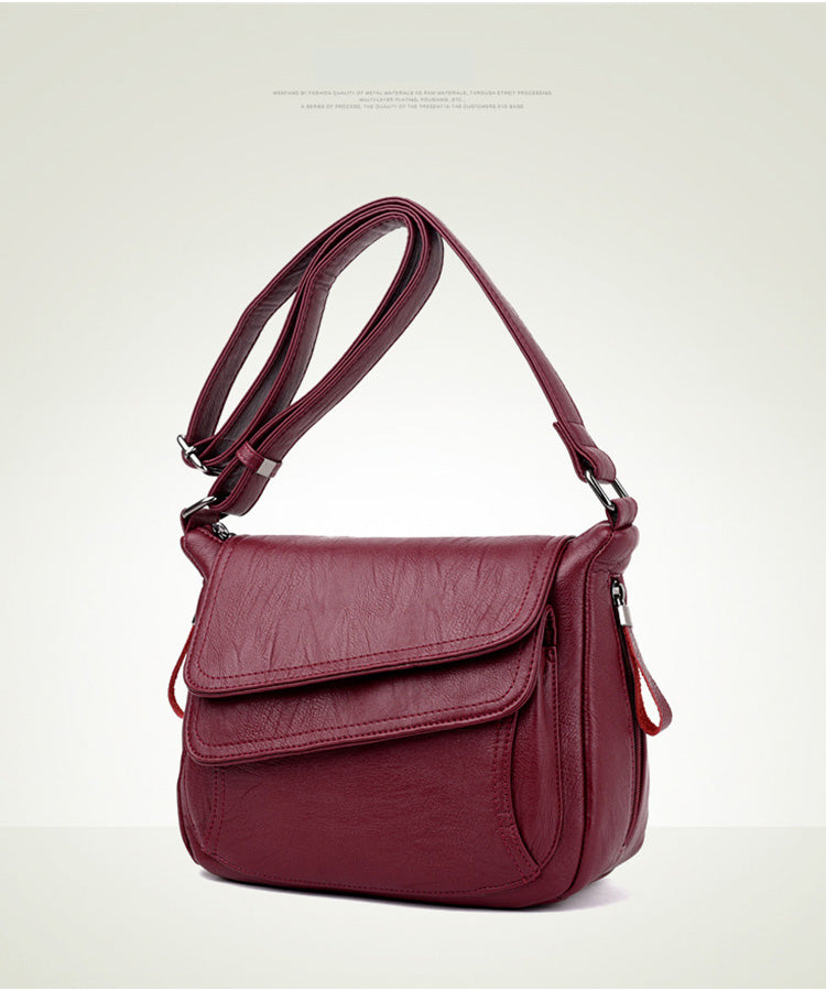 👛 2025 Novinka · Malá mäkká kožená štvorcová kabelka cez rameno 👛