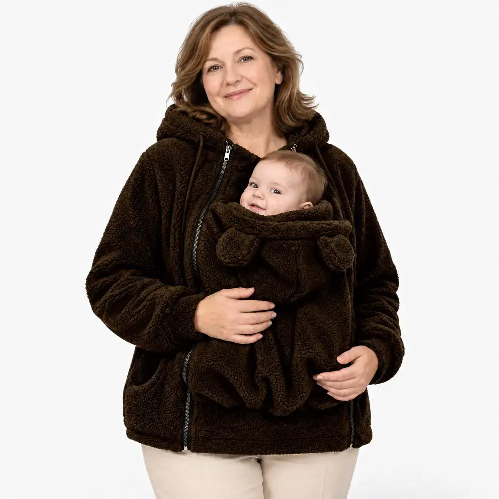 🧸❄️ Chaqueta Teddy suave: ¡lleva a tu bebé o cachorro contigo!