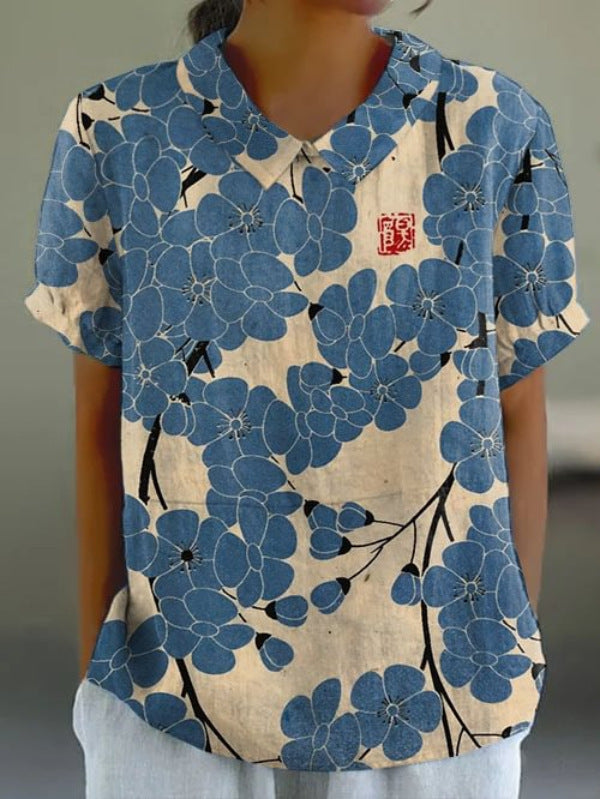 👚【S-5XL】Camisa informal estampada de tallas grandes para mujer, colección 2026