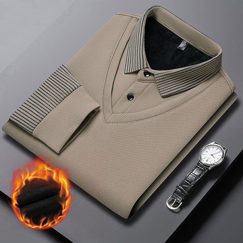 💖🧡50%OFF【M-4XL】Camiseta Polo de Falsa Dos Piezas para Hombre – Diseño a Rayas, Elegante y Versátil