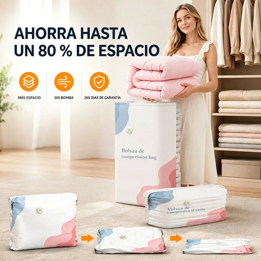 -50%🧳 Pack de 5【Compra 3 y Llévate 2 GRATIS】Bolsas de Almacenaje al Vacío para Ropa, Sin Bomba