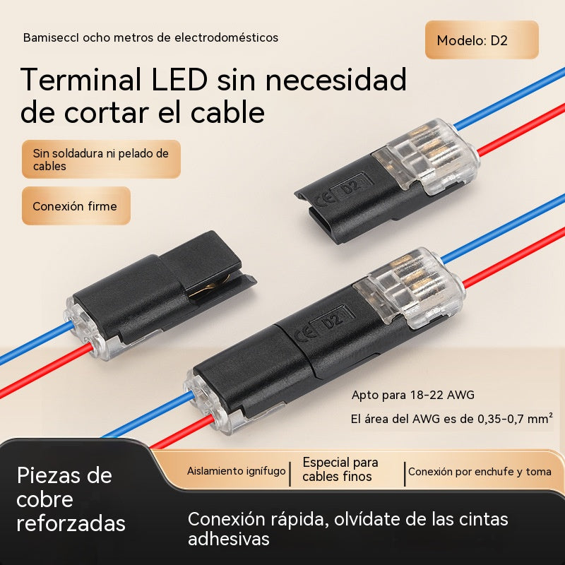 【¡Compra 50 y llévate 50 gratis!】🏆 Bloques de terminales LED sin soldadura ni pelado