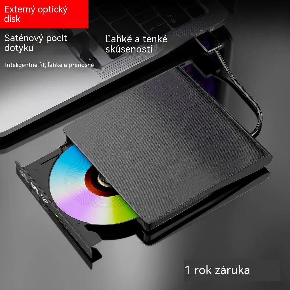 💿💻 Externá CD/DVD mechanika – Plug and play, prenosná a ľahko použiteľná, kompatibilná so systémami Mac/Windows