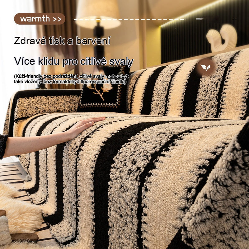 🛋️Speciální vánoční nabídka pro ranní ptáčata:🎉 Měkký a protiskluzový plyšový potah na pohovku🍂【180*150 cm】